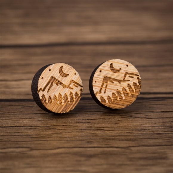 Urban Outfitters Jewelry - "Out-in-the-Wild" Handmade Vintage Wood Earrings